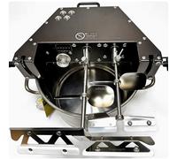 Mélangeur automatique pour aliments, machine à mélanger les sauces en acier inoxydable avec double pale de mélange et ventilateur auxiliaire pour la préparation de confitures, sauces et garnitures.