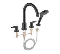 Mélangeur bain douche 4 trous HANSGROHE Vernis Blend noir mat + corps d'encastrement