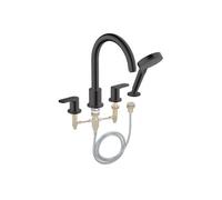 Mélangeur bain douche 4 trous HANSGROHE Vernis Blend noir mat + corps d'encastrement