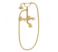 Mélangeur bain-douche Douchette à main anticalcaire avec support orientable. Fle - TRES 24217601OR