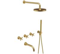 Mélangeur Bain Douche Encastré Or Brossé CROSS ROAD - CRISTINA ONDYNA CR11396P