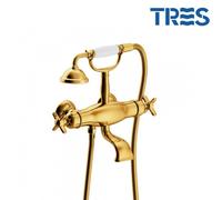 Mélangeur bain-douche thermostatique OR avec douchette à main TRES CLASIC COLOR - TRES 24217609OR