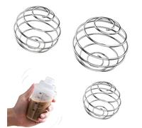Mélangeur Biberon 3 Pcs Inox Anti Grumeaux pour Shakes et Boissons - Compatible avec la Plupart des Verres