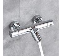 Mélangeur de bain de douche thermostatique noire ensemble de salle de bain mélangeur thermostatique de salle de bain robinet de baignoire à soupape de salle de bain chaude et à eau froide, seule la