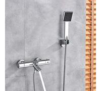 Mélangeur de bain de douche thermostatique noire ensemble de salle de bain mélangeur thermostatique de salle de bain robinet de baignoire à soupape de salle de bain chaude et à eau froide, seule la