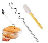 Mélangeur de beurre de noix - Agitateur de beurre de noix, agitateur à mélange rapide en acier inoxydable, agitatur manuel avec spatule en silicone, agitatur de de portatif, gadget de mé