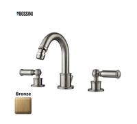 Mélangeur de bidet 3 trous avec bec mobile et vidage LIBERTY LINE bronze - BOSSINI Z001402022