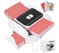 Mélangeur de Carte Automatique Manuelle, Melangeur pour Skyjo Uno Blackjack Texas Hold'em Belote Jouer Card Shuffler Jeu Manuel Électronique Batteur Machine 2600mAh USB Rechargeable + Cartes Poker