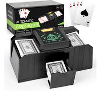 Melangeur De Carte Électronique,Shine Distributeur De Cartes À Jouer À 2 Plats,Usb/Piles Trieur De Carte Pour Jeux De Cartes Uno Texas Holdem Home Blackjack Casino Poker