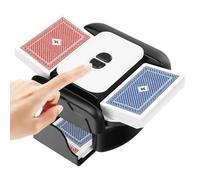 Mélangeur de Cartes Automatique - Manuelle, Electrique et Rechargeable, à faible bruit, mélange uniforme pour 1-2 jeux, modes Auto & Manuel Compatible avec Poker, UNO, Bridge, Blackjack (Noir et blanc)