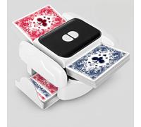 Mélangeur de Cartes Automatique - Manuelle, Electrique et Rechargeable, à faible bruit, mélange uniforme pour 1-2 jeux, modes Auto & Manuel Compatible avec Poker, Bridge, Blackjack (Blanc+Noir)