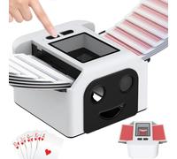 Mélangeur de cartes automatique rechargeable 1-2 jeux pour UNO, Poker, Blackjack, Skip-Bo, etc., Mélange rapide à faible bruit, Machine de mélange électrique automatique à une touche avec bac, Charge