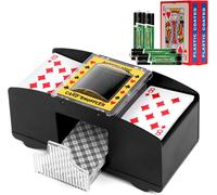 Mélangeur De Cartes Electrique,Distributeur De Cartes Automatique Avec Batterie Et 2 Jeux De Poker Pour Uno,Poker,Pro,Mini Tarot,Blackjack,Texas Hold'em