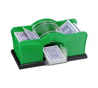 Relaxdays Mixte Mélangeur Relaxdays M langeur de cartes jusqu 91 mm mixeur manuel pour 2 jeux avec manivelle l, vert, EU