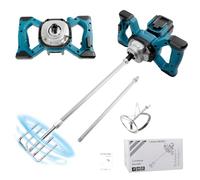 Mélangeur de ciment sans fil compatible avec batterie Makita 18 V, 680 tr/min, mélangeur à palette sans balais avec 6 vitesses, agitateur à béton électrique pour mélanger le fourrage mortier, peinture