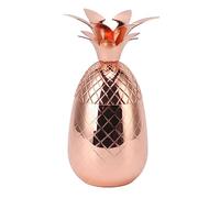 Mélangeur de cocktail, acier inoxydable poli, facile à nettoyer, moule d'ananas, shaker à cocktail mignon étanche pour la barre (or rosé)