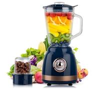 Mélangeur de comptoir, robot culinaire professionnel 1000 W, mixeur grande capacité 1,5 L avec bol de broyage de rechange de 600 ml, 3 vitesses, pour broyer la glace, la purée et les fruits surg blue