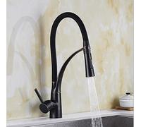 Mélangeur De Cuisine à Poignée Unique Robinet Monté sur Le Pont Noir Rouge Vert Orange Robinet De Cuisine Double Buse De Pulvérisation Mélangeur Chaud Froid Robinets D’Eau, Black