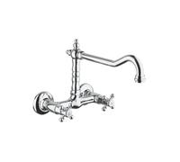 Mélangeur de cuisine mural bec rétro Tiffany Chromé