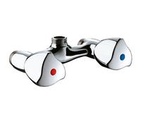 Delabie Mélangeur douche chromé pour échange-standard avec tête à clapet Long-Life. mâle 15x21. entraxe 110mm Réf : D2470