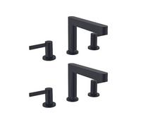 Mélangeur de lavabo 3 trous 110, bonde Push-Open noir mat Finoris
