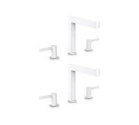 Mélangeur de lavabo 3 trous 160, bonde Push-Open blanc mat Finoris
