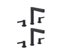 Mélangeur de lavabo 3 trous 160, bonde Push-Open noir mat Finoris