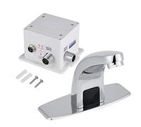 Mélangeur de lavabo de lavabo, 1pcs en laiton en alliage de zinc, robinet de contrôle de capteur infrarouge automatique + boîte de contrôle 1pcs, kit de robinet de capteur pour usage domestique et com