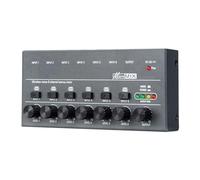 Mélangeur de ligne 4/6/8 canaux, mélangeur de claviers à très faible bruit TYPE-C 5V 2A avec commandes de Volume séparées, mélangeur de basses for sous-mélange(6 Channels)