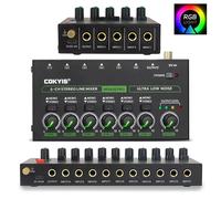 Mélangeur de ligne stéréo à très faible bruit, 4/6/10 canaux, Mini mélangeur de son professionnel avec lumière RGB DC5V, mélangeur d'audies à opération facile MIX1000-PRO-US plug