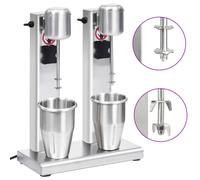 vidaXL Mélangeur de milkshake avec deux coupelles Acier inoxydable 2 L