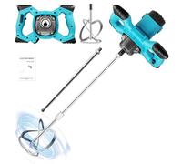 Mélangeur de mortier 1400 W - Mélangeur de couleur - Mélangeur à béton avec électronique de vitesse de rotation à 6 vitesses - 0-1500 tr/min - Engrenage en aluminium - Mélangeur M14 - Mélangeur de 120