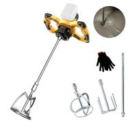 Mélangeur de mortier de couleur sans fil - Compatible avec batterie 20 V - Mélangeur de mortier professionnel sans balais - Avec 6 vitesses - Diamètre : 130 mm - Pour mélanger le plâtre, la colle