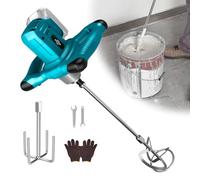 Mélangeur de mortier sans fil compatible avec batterie Makita 18V, 1000 W mélangeur de mortier de couleur, mélangeur de béton, avec 2 barres mélangeuses (6 vitesses, max 800 tr/min, sans batterie)