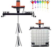 Mélangeur de peinture électrique, 3000 W en acier inoxydable, tige d'agitation / turbine réglable, 70-125 cm, idéal pour mélanger peinture, revêtement, colle, ciment