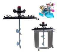 Mélangeur de peinture électrique, support télescopique fixe de 65 à 125 cm, capacité de mélange de peinture industrielle de 1000 L, turbine pliable(C)