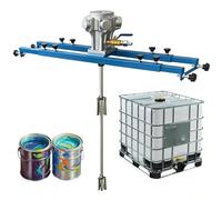 Mélangeur de peinture pneumatique avec hélice pliable et support, idéal pour mélanger dans de grands récipients