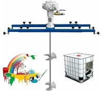 Mélangeur de peinture pneumatique avec support rétractable et longue barre d'agitation, vitesse réglable pour un mélange efficace de peintures à base d'eau et de pigments