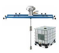 Mélangeur de peinture pneumatique de 265 gallons avec cintre de support, agitateurs d'air IBC, machine de mélangeur de peinture de réservoir de 1 tonne 1HP, hélice pliante, mélangeur de baril de
