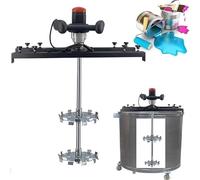 Mélangeur de réservoir électrique 3280 W avec support suspension, hélice pliante 65-125 cm, vitesse réglable 0 à 800 tr/min, outil mélange for dissolvant d'encre, colorant liquide visqueux(Stylec)
