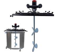 Mélangeur de réservoir électrique 3280 W avec support suspension, hélice pliante 65-125 cm, vitesse réglable 0 à 800 tr/min, outil mélange for dissolvant d'encre, colorant liquide visqueux(Styled)