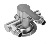 Mélangeur de robinet de douche mural en acier inoxydable 304 avec poignée ergonomique, bobine en céramique anti-fuite pour rénovation de salle de bain, G1/2", argenté