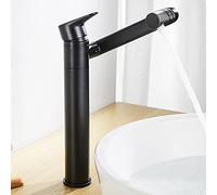 Mélangeur de Robinet de lavabo de Salle de Bains Noir Chaud et Froid à poignée Unique, Conception à Sept Lettres, Robinet de Purification d'eau à Rotation de 360 degrés