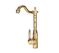 Mélangeur de robinet de tuyau d'eau froide chaude Antique rétro en laiton massif évier robinet mitigeur avec trou unique une poignée tête de lavabo pour cuisine salle de bain