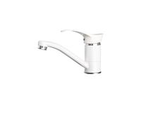 Mélangeur de robinet d'évier de cuisine, robinet chaud et froid, robinet monotrou pivotant à 360 degrés bec étendu, robinet de cuisine blanc 1 pièce(M4501J,G9/16)