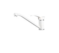 Mélangeur de robinet d'évier de cuisine, robinet chaud et froid, robinet monotrou pivotant à 360 degrés bec étendu, robinet de cuisine blanc 1 pièce(M4901J,G3/8)