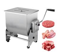 Mélangeur de viande manuel, équipement de traitement de viande avec réservoir de 22 lb/10 L avec couvercle et manivelle, trémie réversible en acier inoxydable, pour poulet, bœuf, assaisonnements 10L