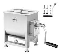 VEVOR Mélangeur à viande manuel, équipement de traitement de la viande avec réservoir fixe de 10 L, machine à mélanger pour chair à saucisse en acier inox avec réducteur de vitesse, pour bœuf haché