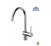 Mélangeur d'évier de cuisine avec bouche ronde pivotante Paffoni Light LIG280CR