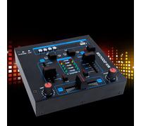 Table de mixage DJ table de mixage de système de musique de fête USB/MP3 fondu enchaîné canal de discussion décoloration cave de fête, noir rouge bleu, HxLxP 40x150x140mm